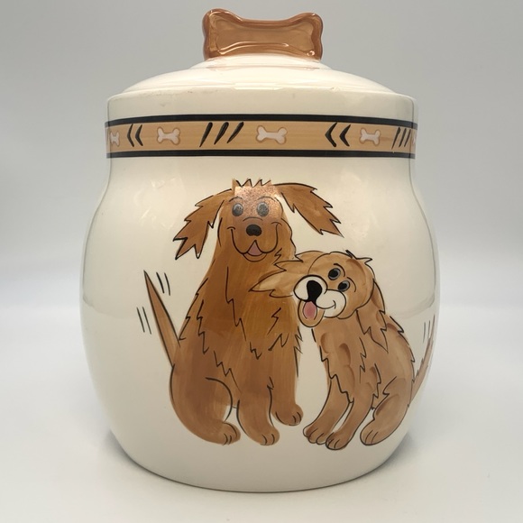 Kitchen Golden Retriever Puppy Dog Cookie Treat Jar Hand Painted 9